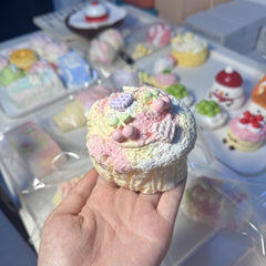 Juguete sensorial blando Taba de arcilla cremosa con forma de cupcake, rebote lento, para aliviar el estrés