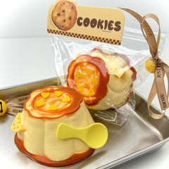 Caramel Pudding Taba Squishy Pinch Toys For Stress Relief Food