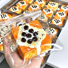 Juguete sensorial blando de arcilla cremosa Pearl Toast, de rebote lento, para aliviar el estrés.