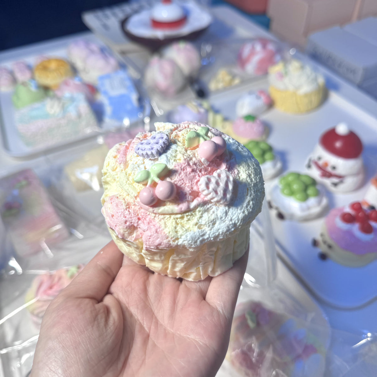 Juguete sensorial blando Taba de arcilla cremosa con forma de cupcake, rebote lento, para aliviar el estrés