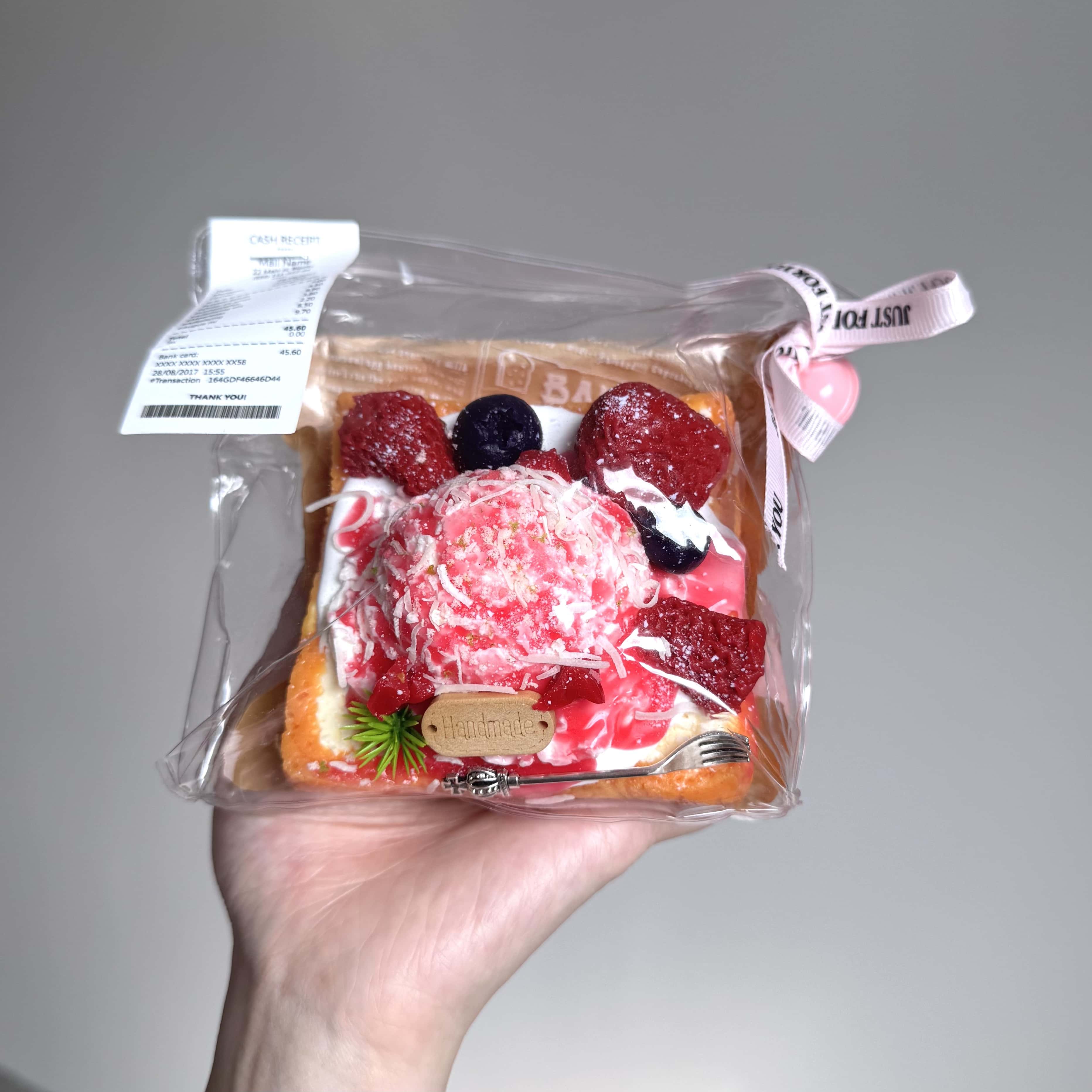 Juguete sensorial blando Taba de arcilla cremosa con sabor a tostada francesa de fresa para aliviar el estrés.