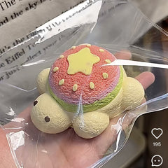 Guava Turtle Creamy Clay Slow Rebound Soft Squish Taba Squishy Sensory Fidget Toy for Stress Relief