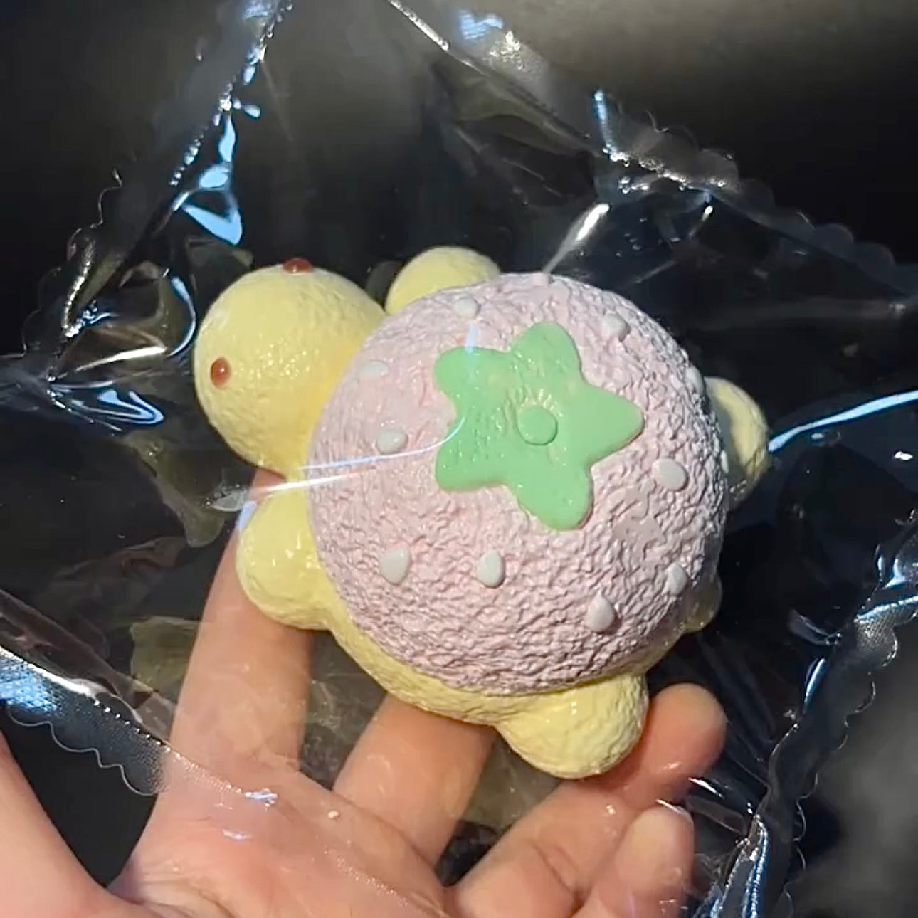 Strawberry Turtle Creamy Clay Slow Rebound Soft Squish Taba Squishy Sensory Fidget Toy for Stress Relief