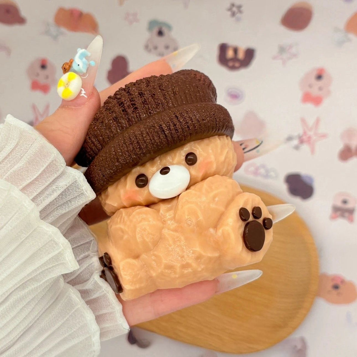 クマのクリーミークレイ ゆっくりリバウンド ソフトスクイッシュ タバ スクイッシー 感覚フィジェットトイ ストレス解消