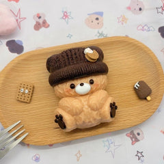 クマのクリーミークレイ ゆっくりリバウンド ソフトスクイッシュ タバ スクイッシー 感覚フィジェットトイ ストレス解消