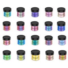 Juego de 20 colores de polvo camaleón blando de 3 g para hacer uno mismo.