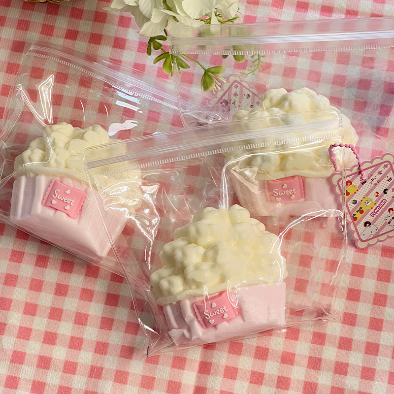 Juguete sensorial blando Taba de arcilla cremosa de palomitas de maíz rosa de 198 g, rebote lento, para aliviar el estrés.