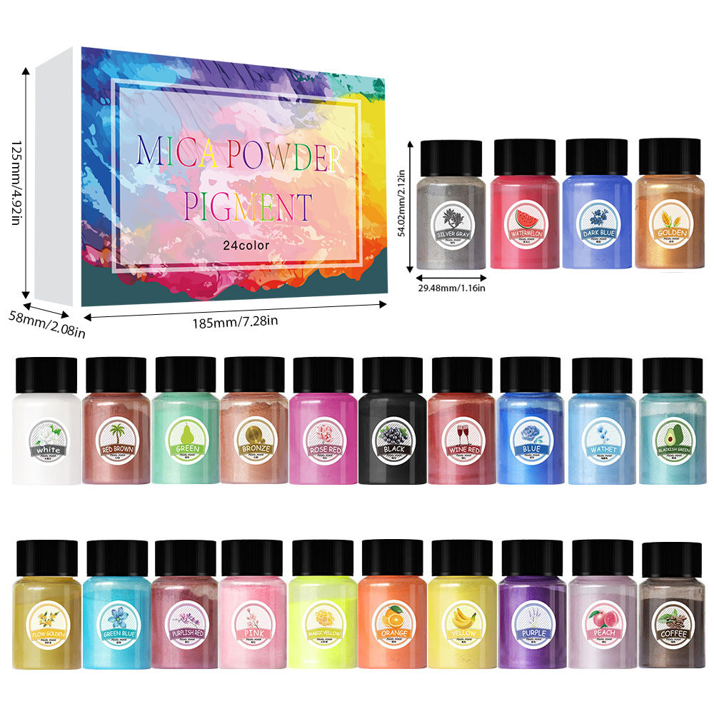 14g 20ml 24色マイカパウダースクイーズDIY染色素材